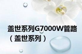 盖世系列G7000W管路（盖世系列）