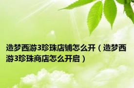 造梦西游3珍珠店铺怎么开（造梦西游3珍珠商店怎么开启）