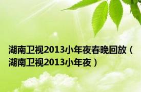 湖南卫视2013小年夜春晚回放（湖南卫视2013小年夜）