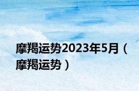 摩羯运势2023年5月（摩羯运势）