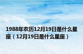 1988年农历12月19日是什么星座（12月19日是什么星座）