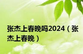 张杰上春晚吗2024（张杰上春晚）