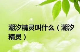 潮汐精灵叫什么（潮汐精灵）