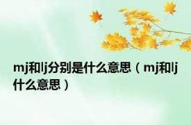 mj和lj分别是什么意思（mj和lj什么意思）