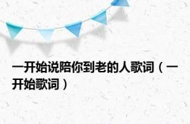 一开始说陪你到老的人歌词（一开始歌词）