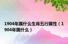 1904年属什么生肖五行属性（1904年属什么）