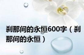 刹那间的永恒600字（刹那间的永恒）