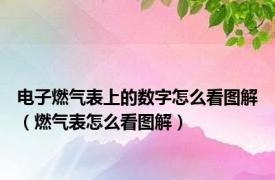 电子燃气表上的数字怎么看图解（燃气表怎么看图解）