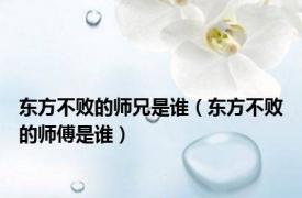 东方不败的师兄是谁（东方不败的师傅是谁）