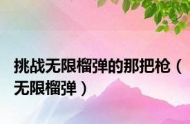 挑战无限榴弹的那把枪（无限榴弹）