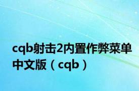 cqb射击2内置作弊菜单中文版（cqb）