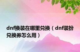 dnf换装在哪里兑换（dnf装扮兑换券怎么用）