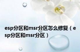 esp分区和msr分区怎么修复（esp分区和msr分区）