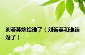 刘若英嫁给谁了（刘若英和谁结婚了）