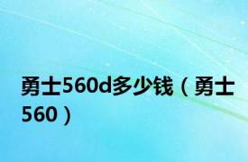 勇士560d多少钱（勇士560）