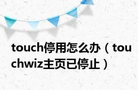 touch停用怎么办（touchwiz主页已停止）