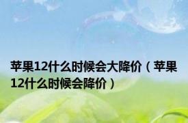 苹果12什么时候会大降价（苹果12什么时候会降价）