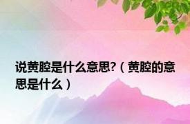 说黄腔是什么意思?（黄腔的意思是什么）