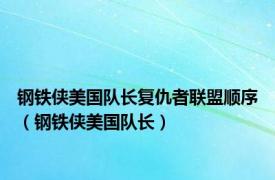 钢铁侠美国队长复仇者联盟顺序（钢铁侠美国队长）