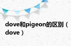 dove和pigeon的区别（dove）