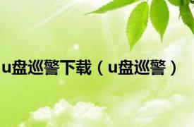 u盘巡警下载（u盘巡警）