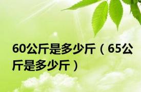 60公斤是多少斤（65公斤是多少斤）