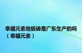 幸福元素地板砖是广东生产的吗（幸福元素）