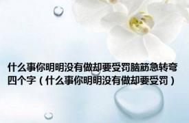 什么事你明明没有做却要受罚脑筋急转弯四个字（什么事你明明没有做却要受罚）