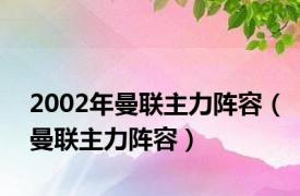 2002年曼联主力阵容（曼联主力阵容）