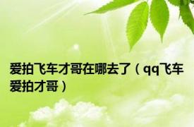 爱拍飞车才哥在哪去了（qq飞车爱拍才哥）