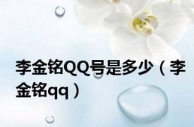 李金铭QQ号是多少（李金铭qq）