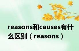 reasons和causes有什么区别（reasons）