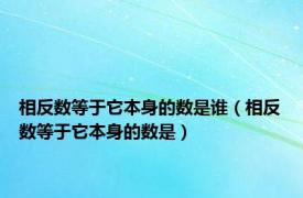 相反数等于它本身的数是谁（相反数等于它本身的数是）