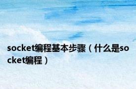 socket编程基本步骤（什么是socket编程）