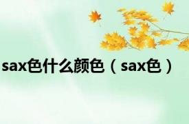 sax色什么颜色（sax色）