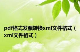 pdf格式发票转换xml文件格式（xml文件格式）