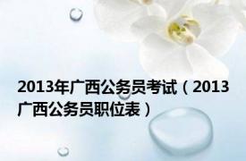 2013年广西公务员考试（2013广西公务员职位表）