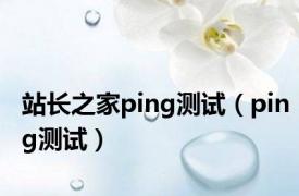 站长之家ping测试（ping测试）