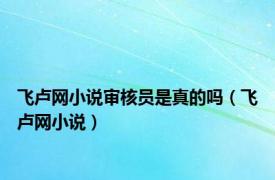 飞卢网小说审核员是真的吗（飞卢网小说）