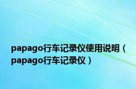 papago行车记录仪使用说明（papago行车记录仪）