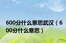 600分什么意思武汉（600分什么意思）