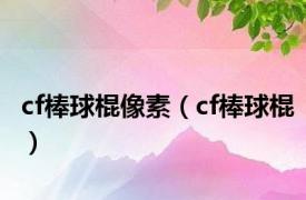 cf棒球棍像素（cf棒球棍）