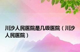 川沙人民医院是几级医院（川沙人民医院）