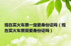 现在买火车票一定要身份证吗（现在买火车票需要身份证吗）