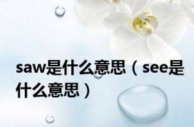 saw是什么意思（see是什么意思）