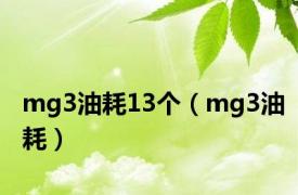 mg3油耗13个（mg3油耗）