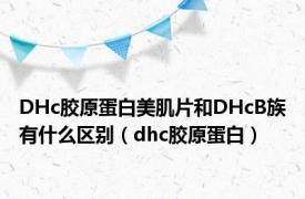 DHc胶原蛋白美肌片和DHcB族有什么区别（dhc胶原蛋白）