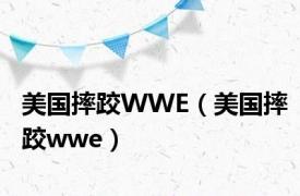 美国摔跤WWE（美国摔跤wwe）