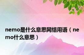 nemo是什么意思网络用语（nemo什么意思）