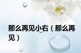 那么再见小右（那么再见）